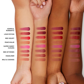 Too Faced Cloud Crush natural blend on skin for seamless lip-cheek color.