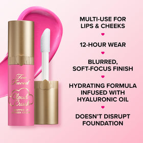Too Faced Cloud Crush hyaluronic-oil jar closeup highlights hydrating formula.