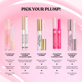 Too Faced Lip Injection Extreme Clicks buildable color in a single swipe
