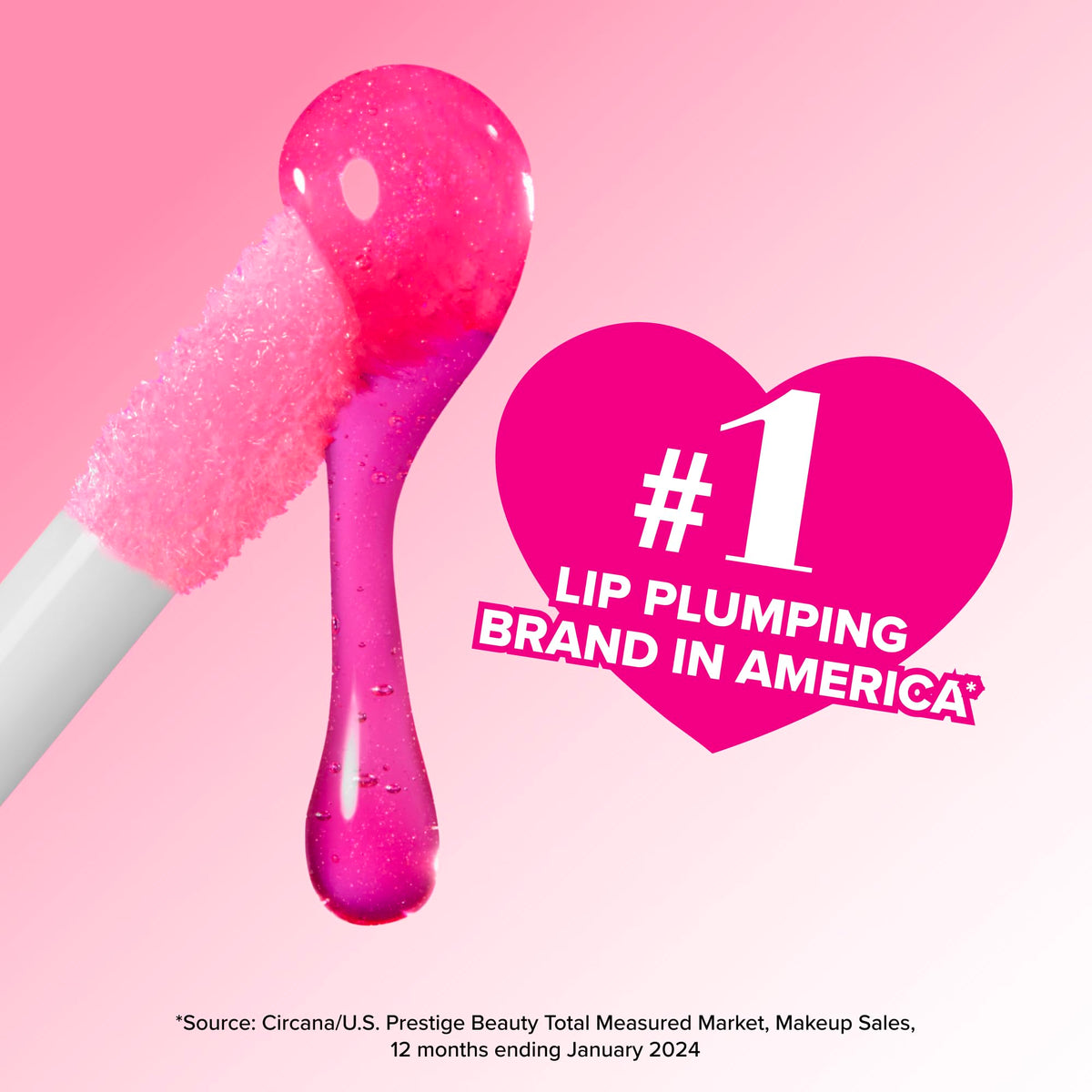 Too Faced Lip Injection Extreme on bare lips for a hydrating, voluminous look.