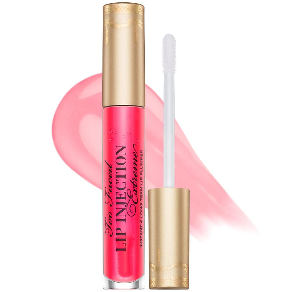 Too Faced Lip Injection Extreme gloss tube in Pink Punch for instant fullness and glossy shine.