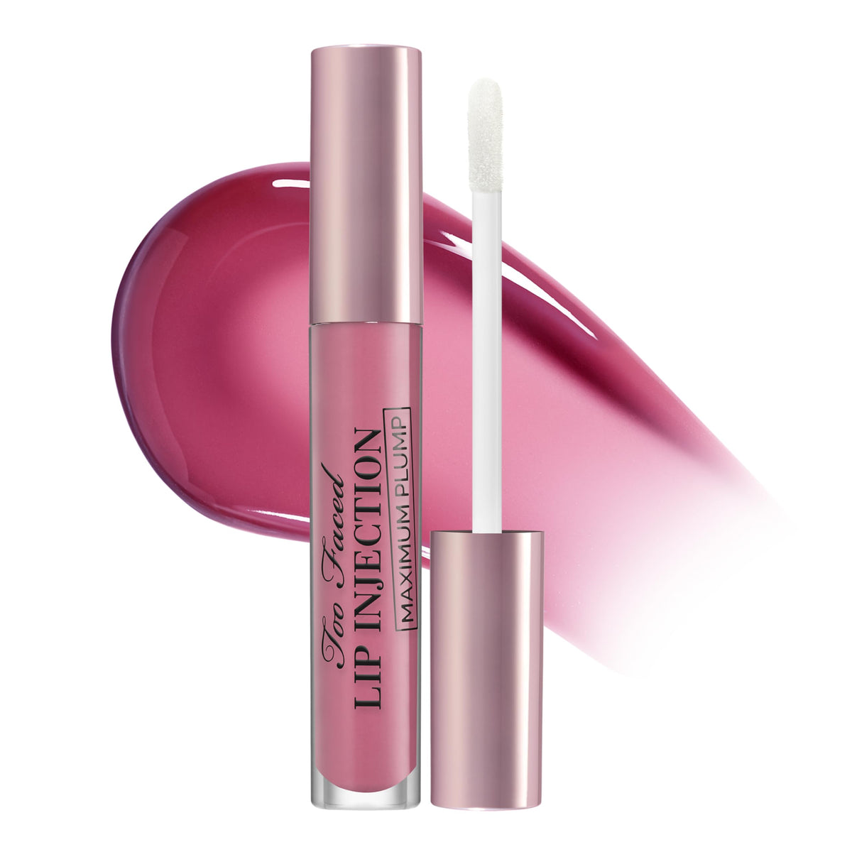 Too Faced Lip Injection Maximum Plump bottle cap close-up showing premium branding