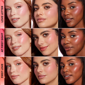Too Faced Love Flush 70 skin caring ingredients graphic.