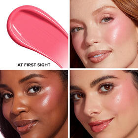 Too Faced Love Flush glowing liquid cap closeup shows premium packaging.