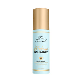 Too Faced Makeup Insurance bottle front showing hydration and long wear