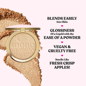 Too Faced Moon Crush Highlighter blends easily for a weightless glow.