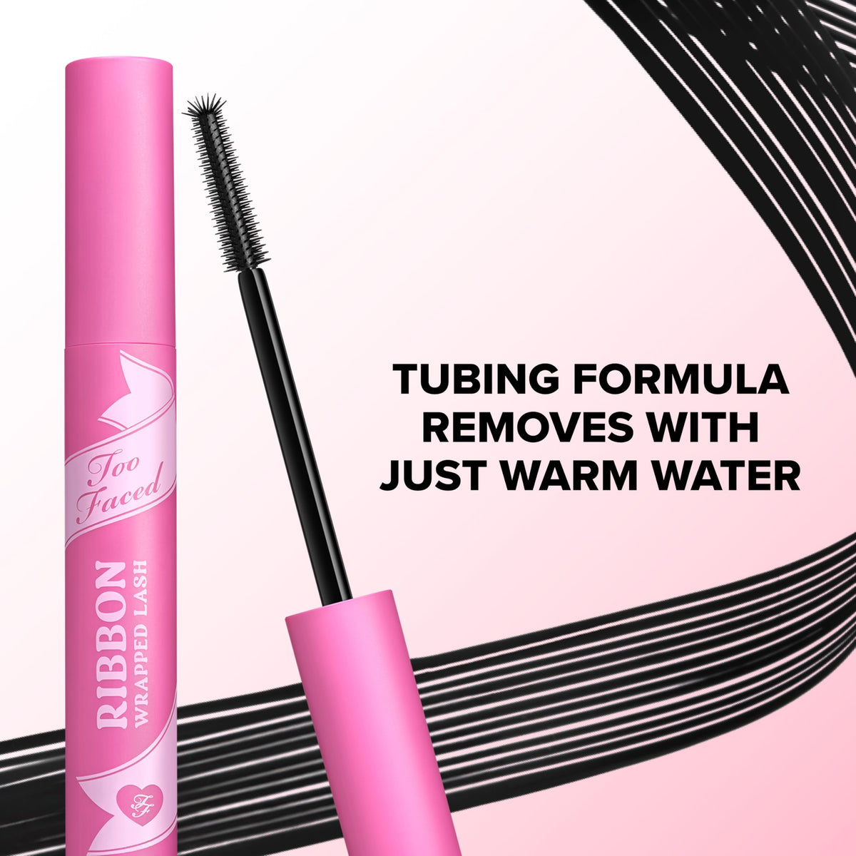 Too Faced Ribbon Wrap Mascara removes with warm water safely.