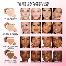 Too Faced soft-focus powder finish creates a second-skin look.