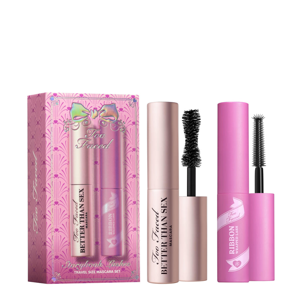 Too Faced Storybook Lashes travel size Better Than Sex Mascara for bold volume.
