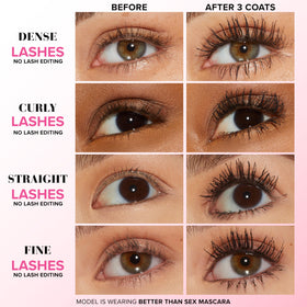 Too Faced Storybook Lashes travel size Ribbon Wrapped Lash Tubing Mascara for lasting separation.