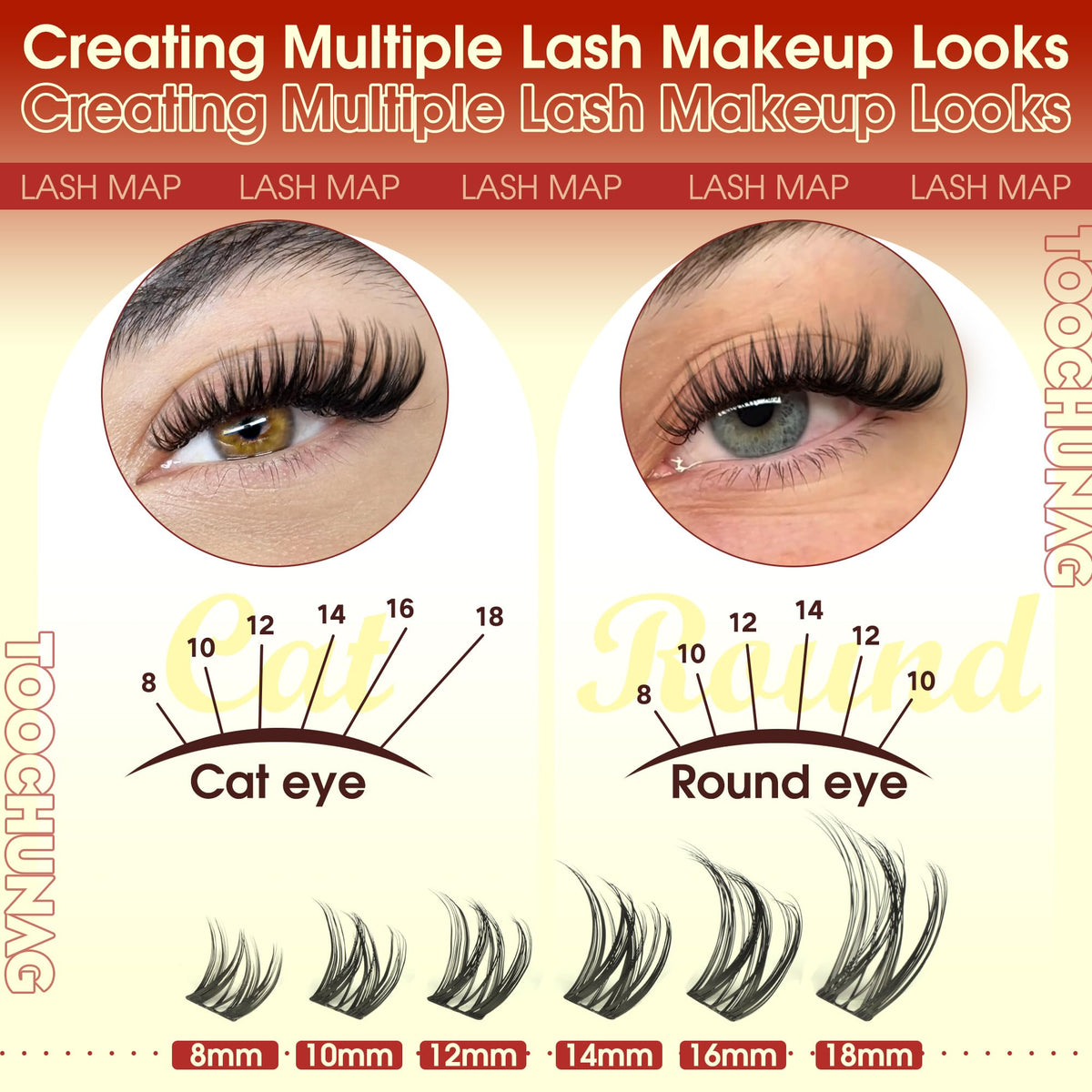 TOOCHUNAG Flora Lash Clusters feature 0.05mm fibers for a soft, natural feel.
