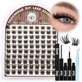 TOOCHUNAG wispy lash clusters with a D-curve design for natural eye-enhancing lashes.