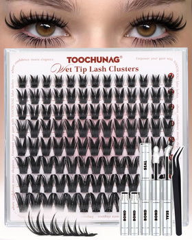 TOOCHUNAG Manga Lash Clusters show bunny-eye lash detail for bold anime look.