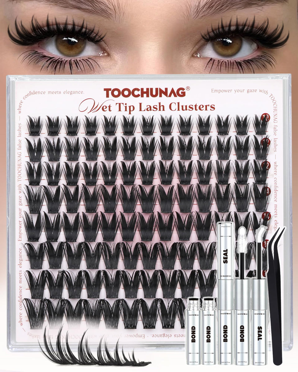 TOOCHUNAG Manga Lash Clusters show bunny-eye lash detail for bold anime look.
