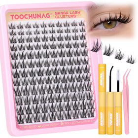 TOOCHUNAG Manga Lash Clusters Kit 8-14mm for customizable volume and natural drama.