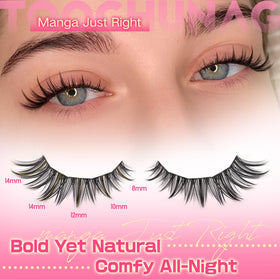 TOOCHUNAG Soft-tip lash clusters close-up for skin-friendly comfort.