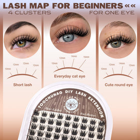 TOOCHUNAG 10mm wispy clusters for a soft daily cat-eye look.