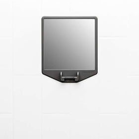 Joseph mirror installs with peel, place, press without tools.