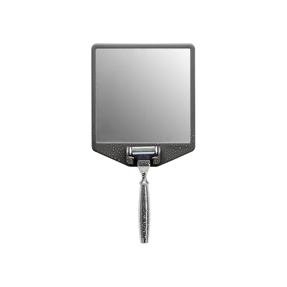 TOOLETRIES Joseph shower mirror charcoal offers secure mounting for convenient shaving.