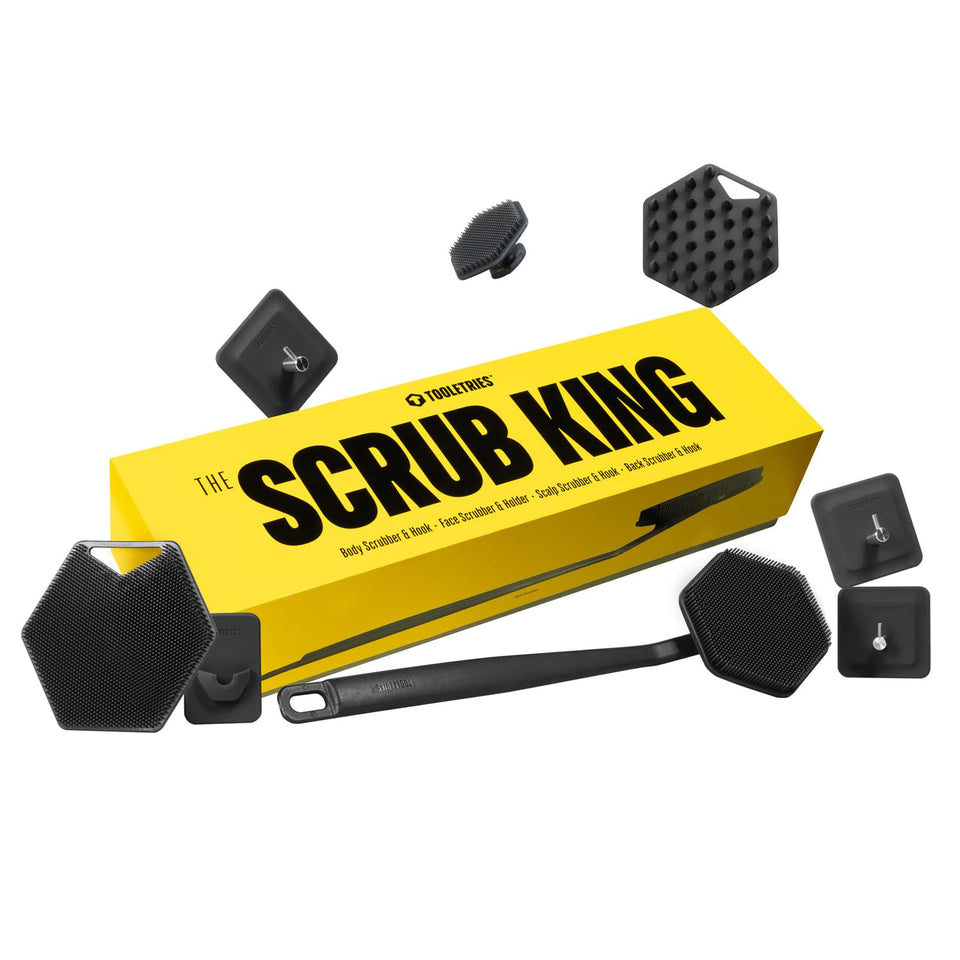 TOOLETRIES Scrub King back brush provides deep cleansing for hard-to-reach areas.
