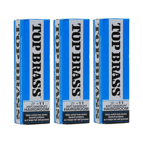 Top Brass Original anti-dandruff hair cream jar with creamy texture for easy application.