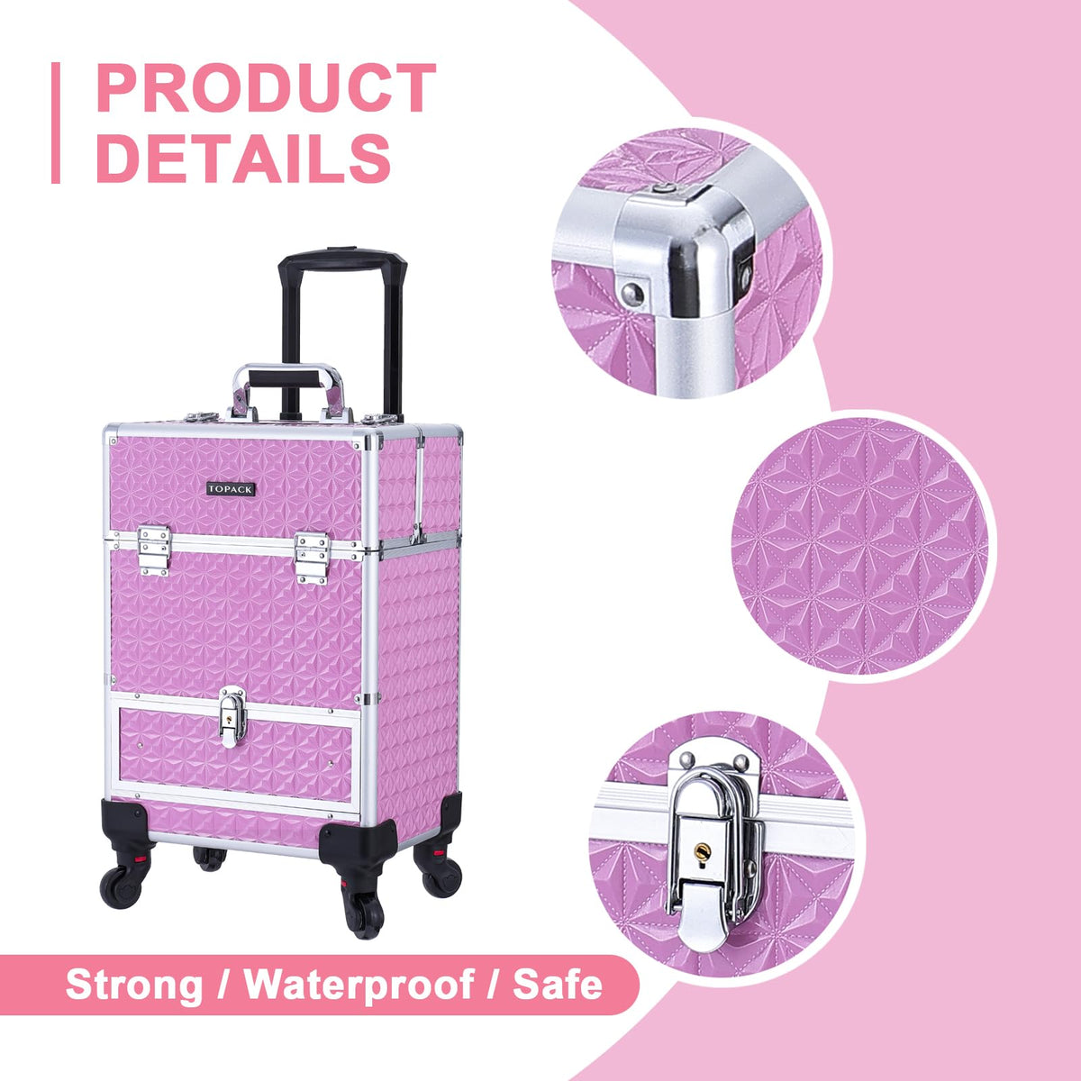 TopPack case with extendable pull bar offers easy transportation between locations.