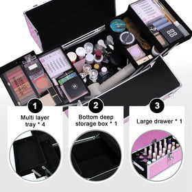 TopPack makeup train case on wheels enables smooth mobility during gigs.