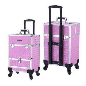 TopPack pink rolling makeup case blends style with durable organization.