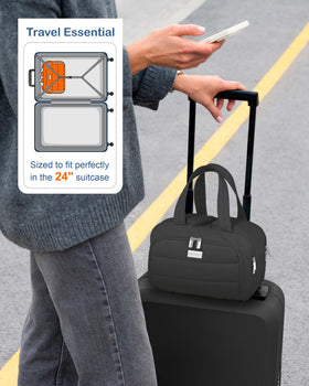 TopDesign four-compartment layout keeps cosmetics, skincare, toiletries neatly organized.