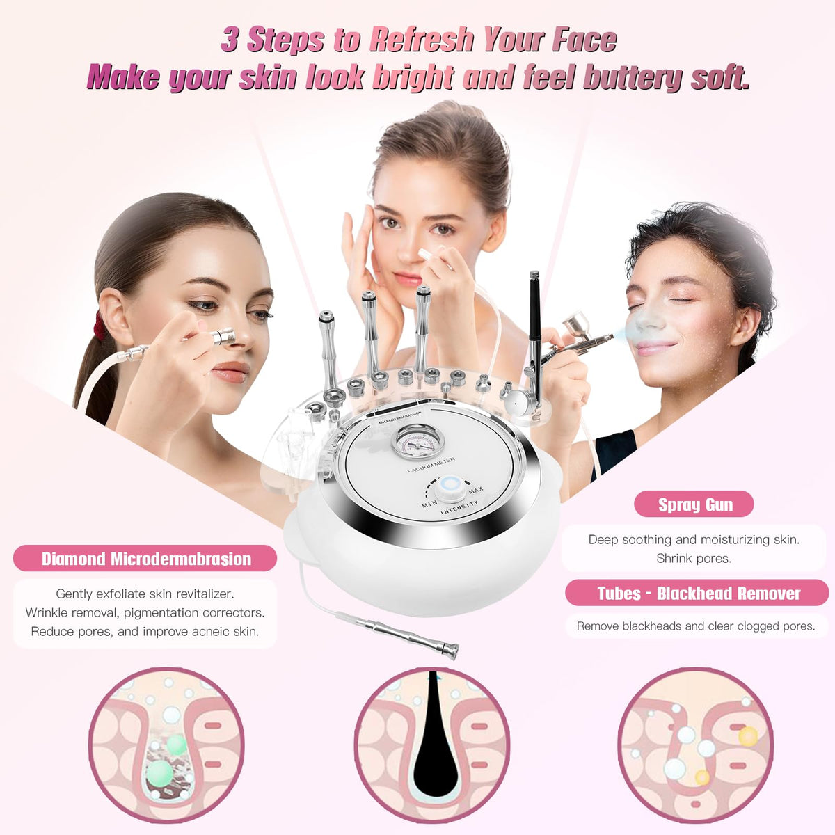 TopDirect Diamond Tip close-up shows nine tips for deep cleansing