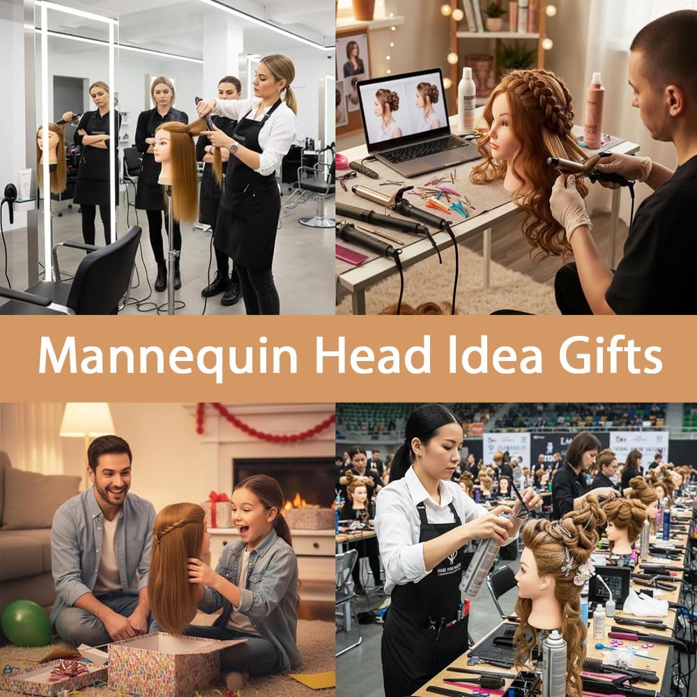 TopDirect mannequin head with clamp holder for hands-free styling sessions