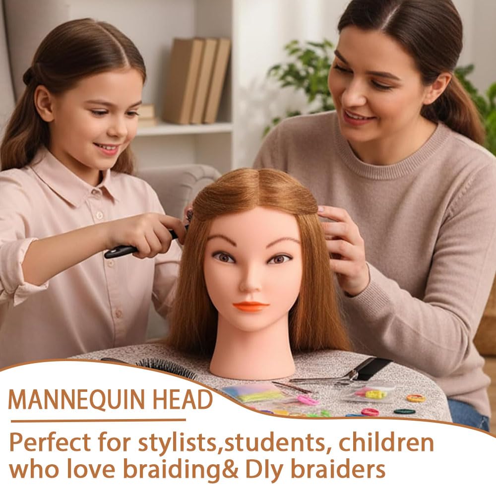 TopDirect brown hair mannequin head ideal for restyling and design practice