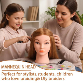 TopDirect brown hair mannequin head ideal for restyling and design practice