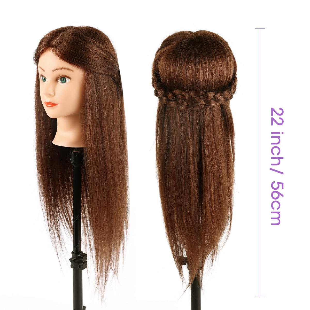 TopDirect realistic dark brown hair and blue eyes for convincing practice