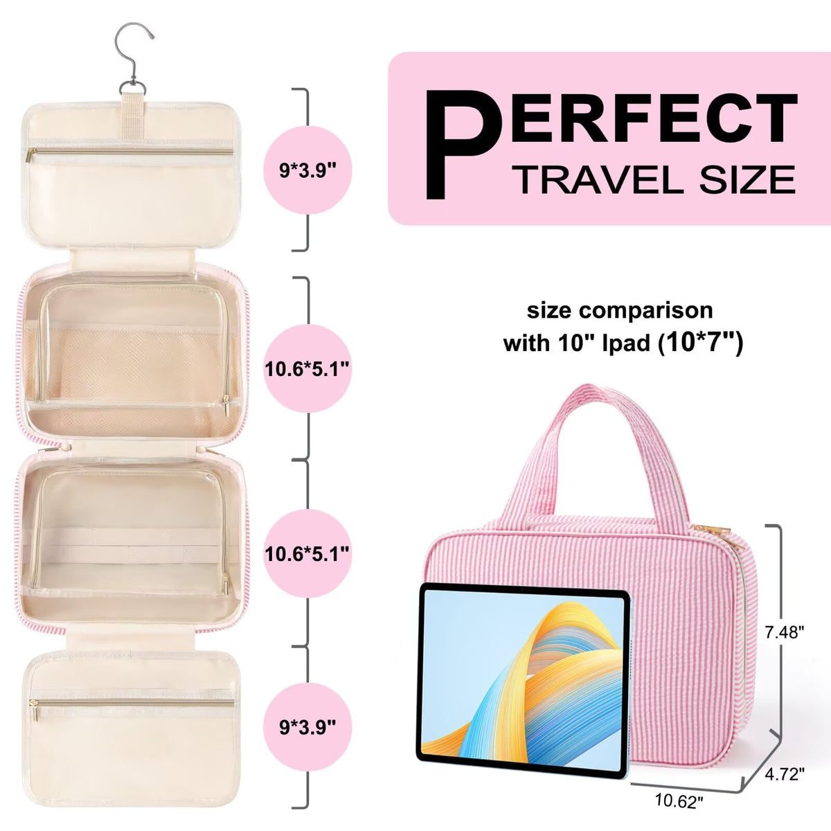 TOPEAST blue bag showing clear compartments for quick visibility of essentials