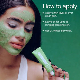 Rinse with cool water after a 15-minute mask treatment.