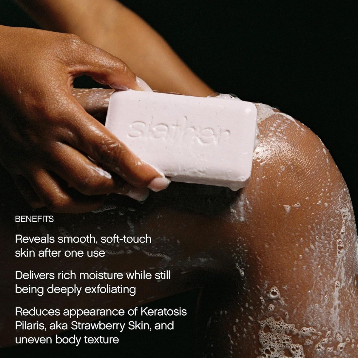 Topicals Slather Bar applying motion demonstrates massaging onto dry patches for quicker smoothing.
