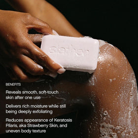 Topicals Slather Bar applying motion demonstrates massaging onto dry patches for quicker smoothing.