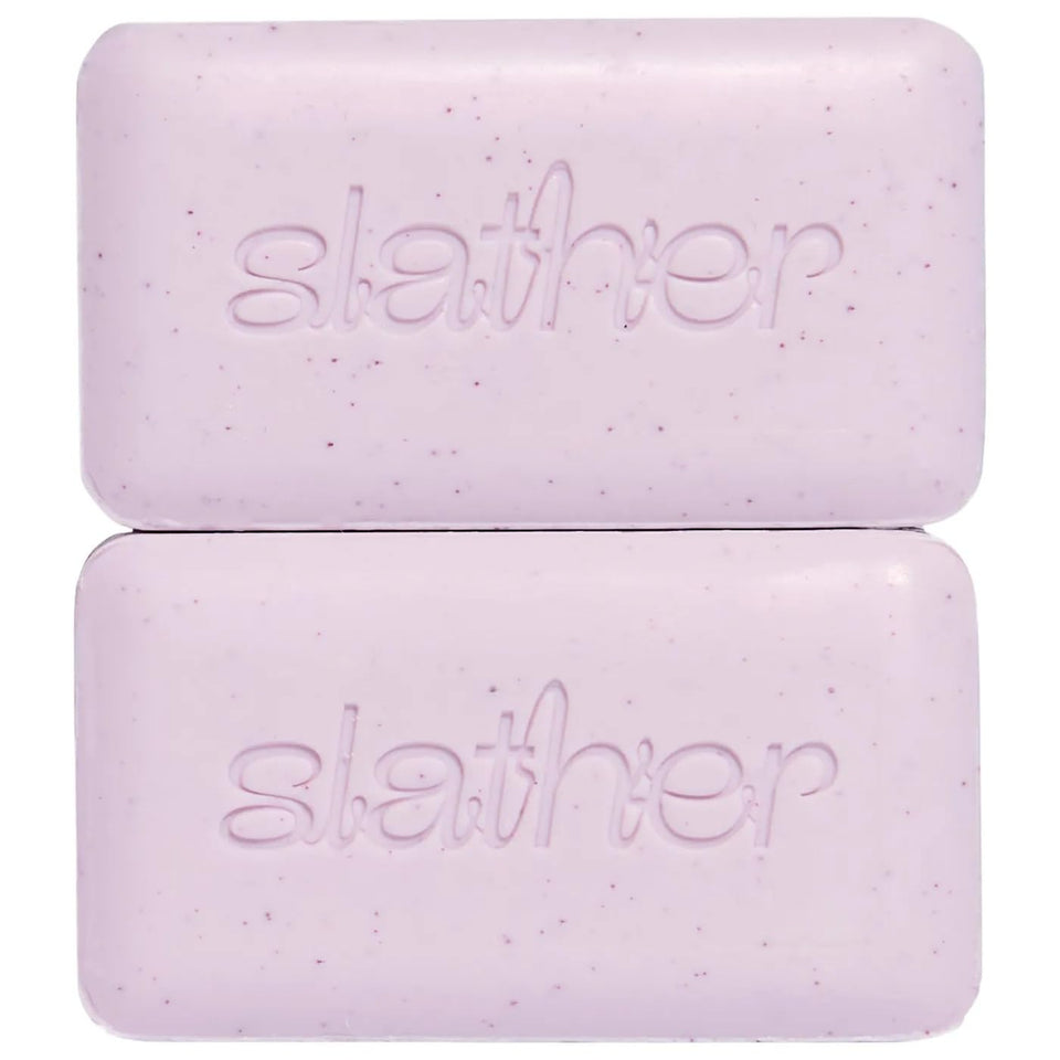 Topicals Slather Bar pack front view, compact exfoliating bar ideal for smooth skin on the go.
