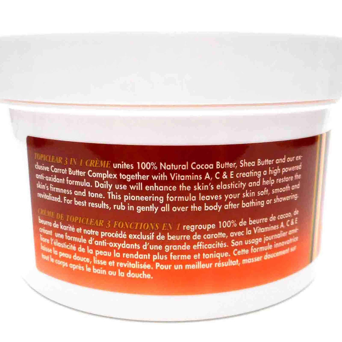 Topiclear 3 in 1 creme shea butter cream texture absorbs smoothly for daily nourishment.