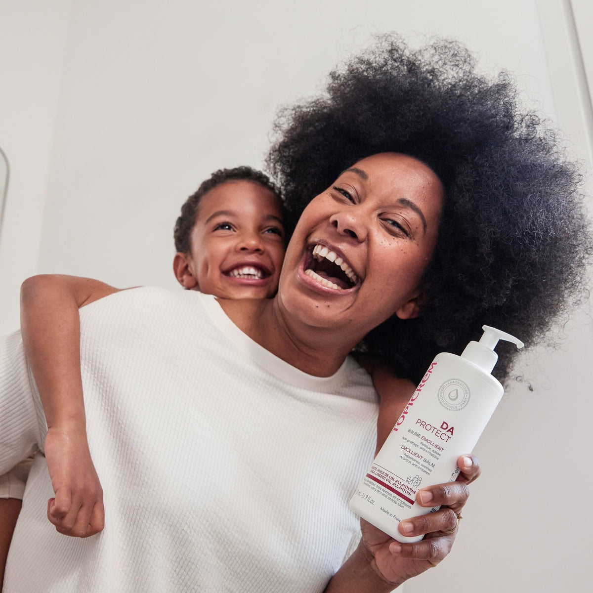 Topicrem Atopic Skin AD Emollient Balm dispensing area, easy daily use for babies to adults.