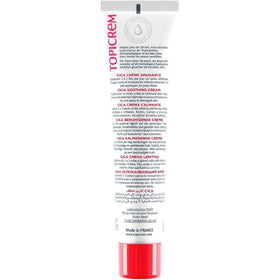 Topicrem Essentials CICA Repair Cream lid close-up highlights gentle, calming texture.