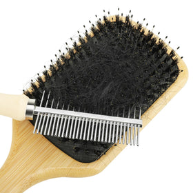 Topisces wide-tooth side for detangling large clumps quickly