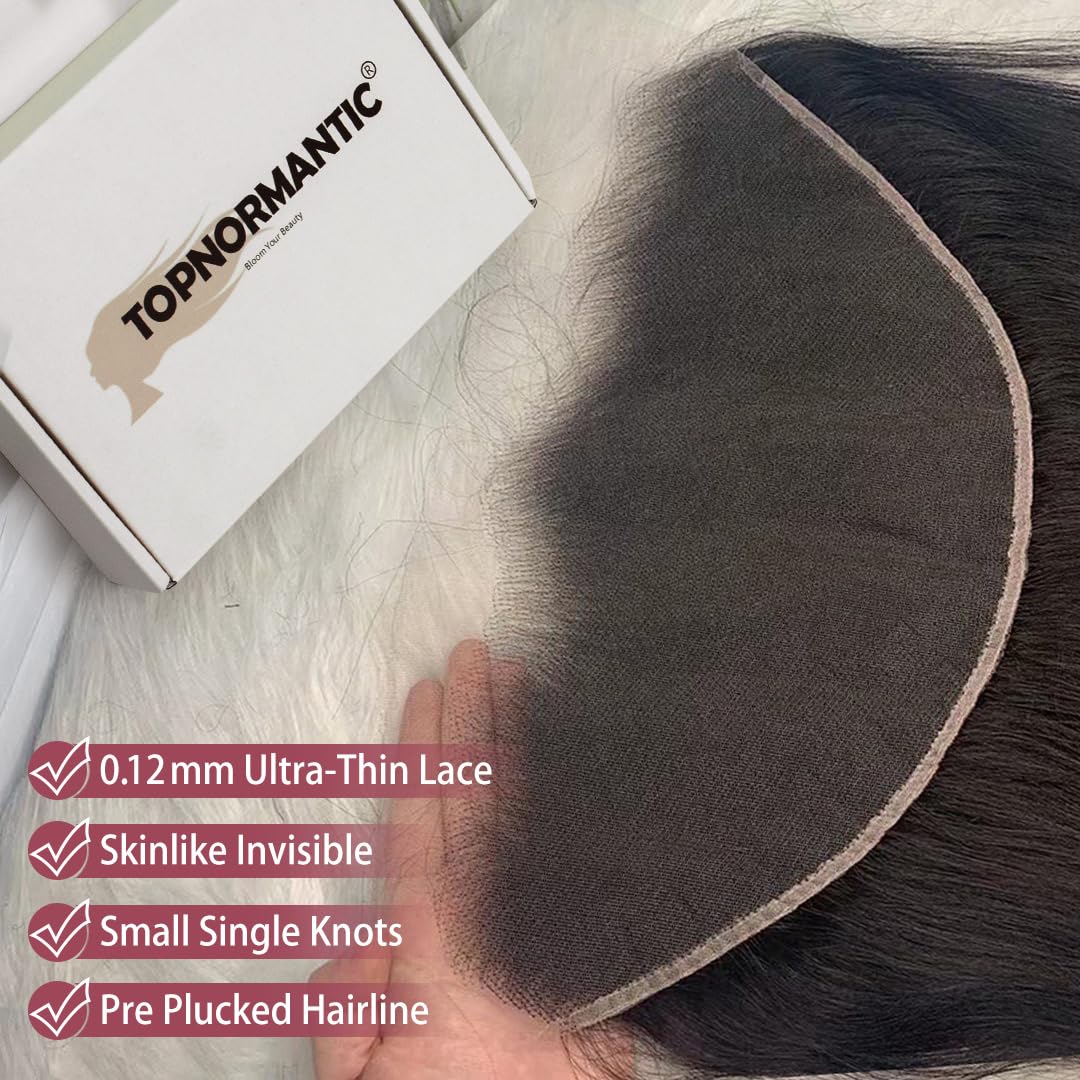 Topnormantic lace frontal baby hair detail enhances realism and a soft edge.