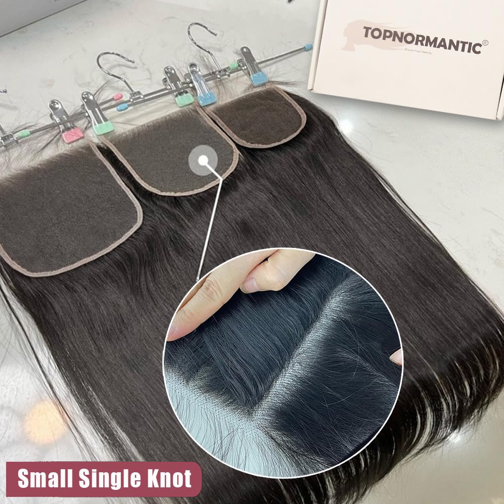 6x6 lace space supports middle or side parts for versatile wear with Topnormantic.