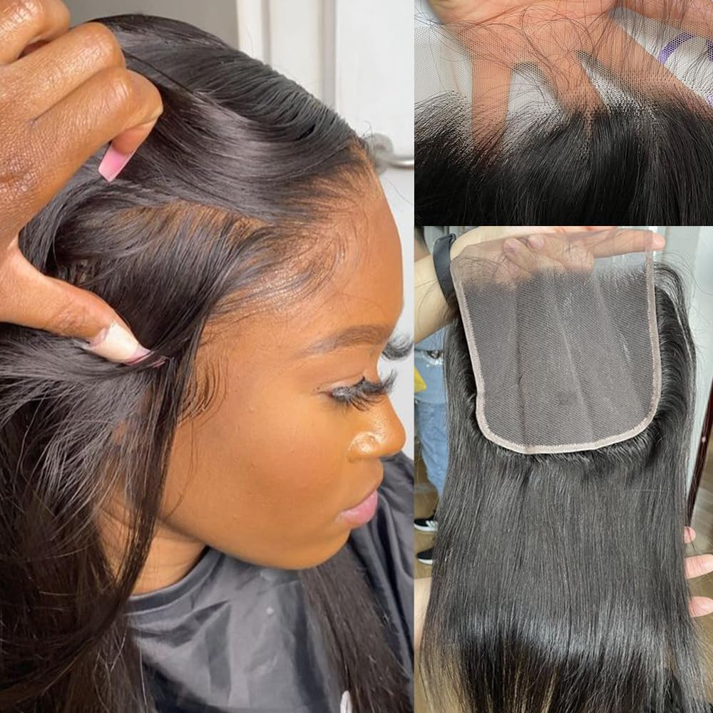 Topnormantic 6x6 lace closure with transparent lace blends seamlessly for a natural look.