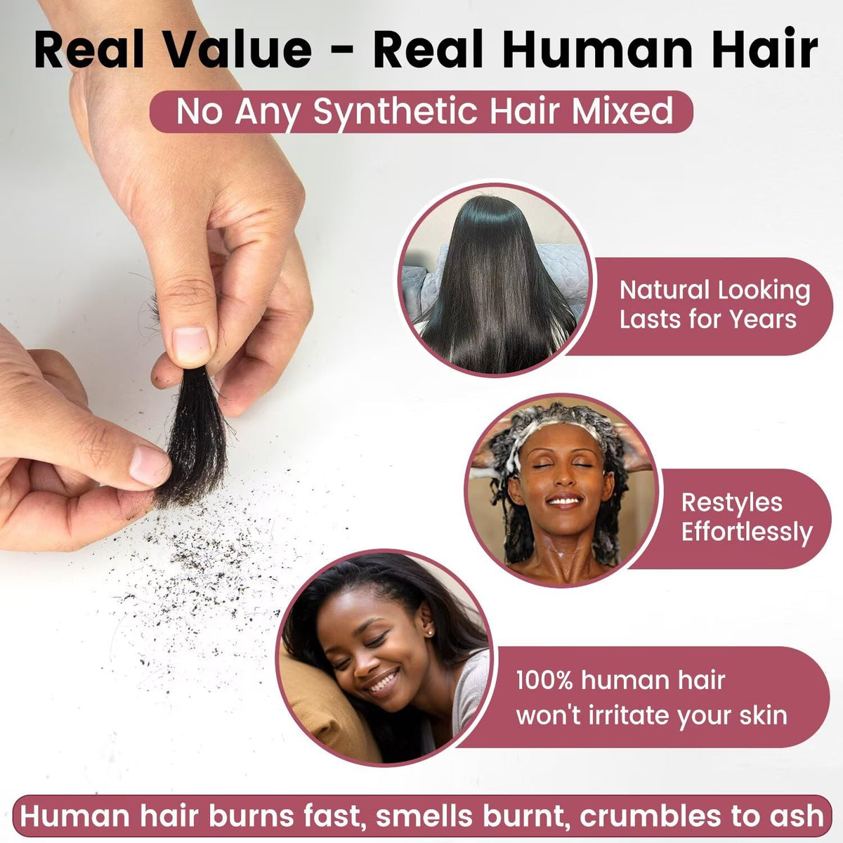 Topnormantic natural black color hair ready for styling and coloring