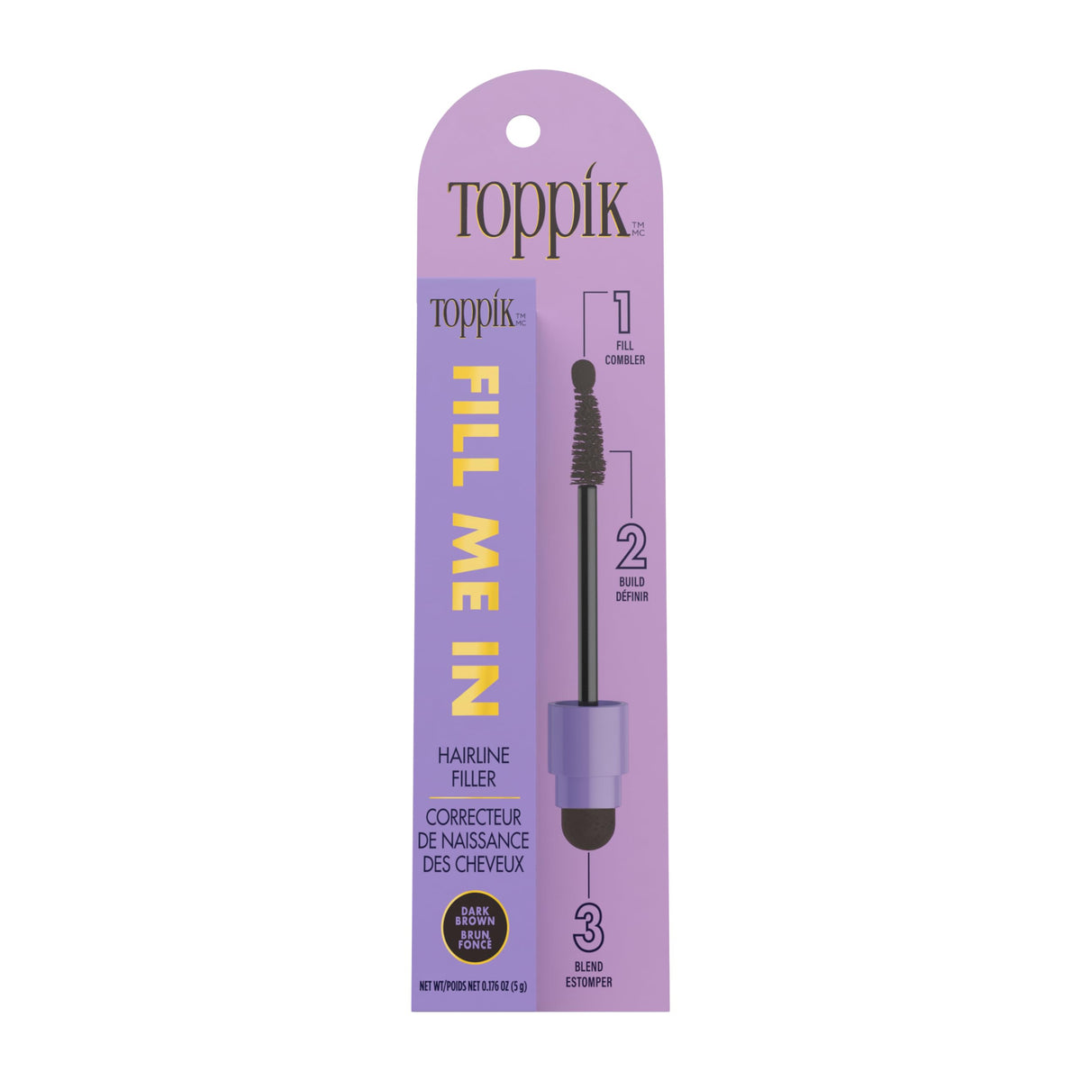 Toppik Fill Me In Hairline Filler doe-foot tip enables precise application and natural-looking coverage.