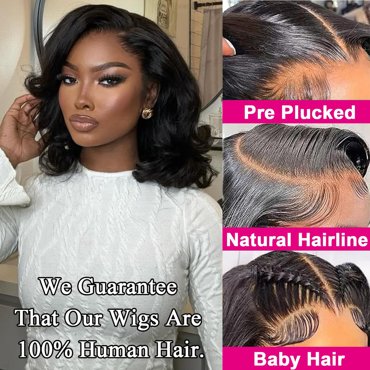 TopSilky 230 density bob wig offers fuller, natural-looking volume.