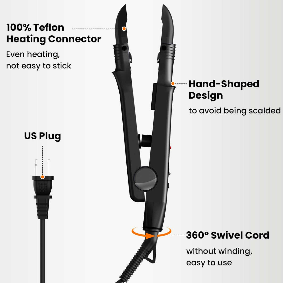 TopWigy Ktip teflon-coated tips for even heating and easy release